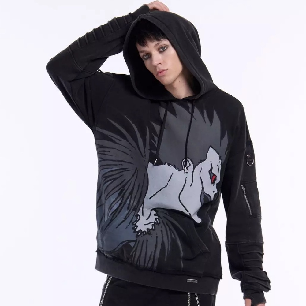 Death Note Ryuk Jumbo Print Hardware Hoodie‎ Hot Topic